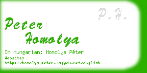 peter homolya business card